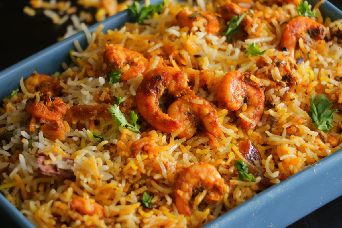 Prawns Dum Biryani Shrimp Biryani Prawn Biryani Recipe Dum Style 