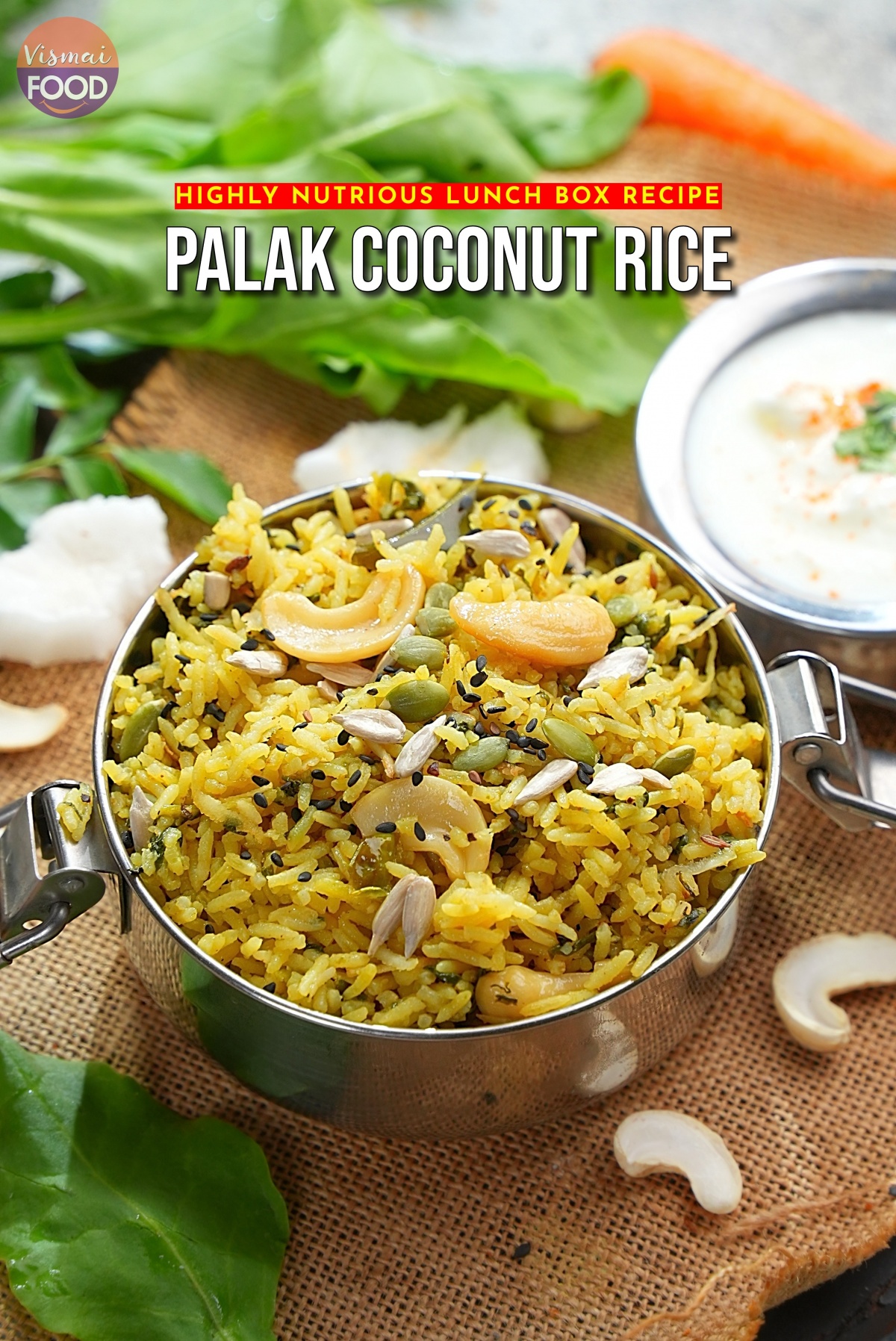 A Highly Nutritious Palak Coconut Rice Recipe | Palak Coconut Rice ...