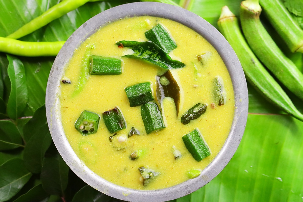 Okra Buttermilk Stew / Kadhi with Ladies Fingers Vismai Food