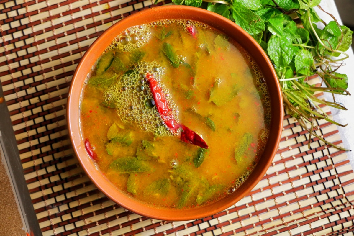 Mint Rasam | Pudina Rasam | Pudina Rasam in Tamilnadu Style | Vismai Food